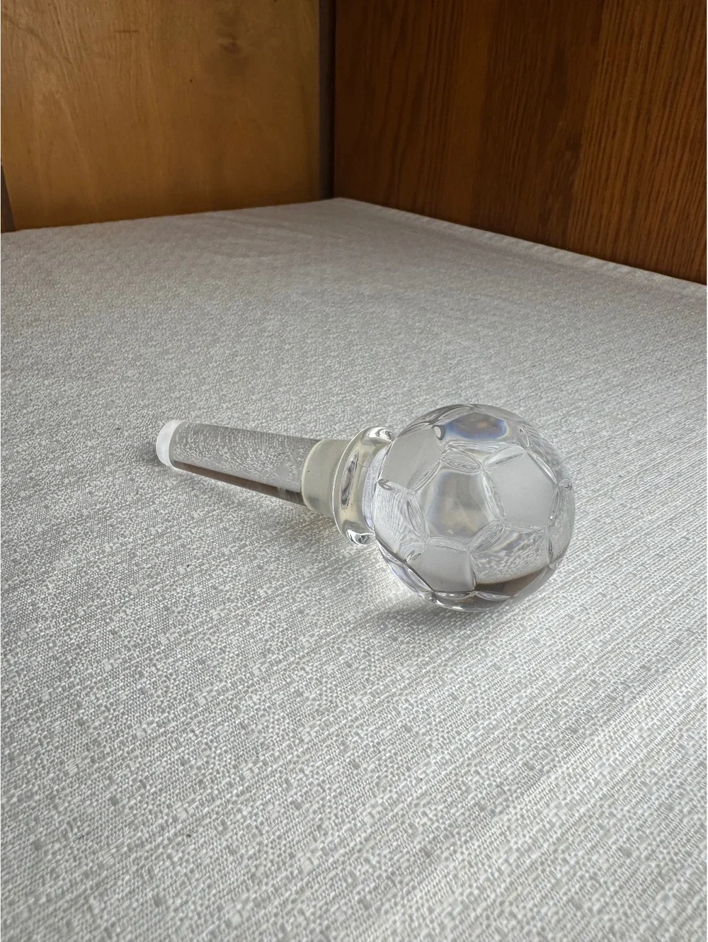 Vintage Soccer Ball Crystal Decanter Stopper 5” Replacement Glass Stopper